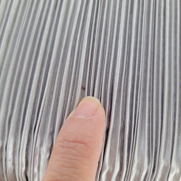 Charming Charlie Silver Ruched Satin Clutch Formal Jeweled Evening Bag - Picture 5 of 12